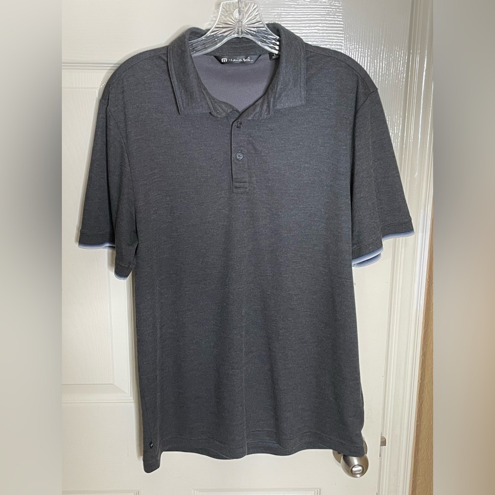 Travis Matthew Men's Gray Golf Polo Shirt Size L Polyester/ Acrylic‌ - Picture 5 of 9